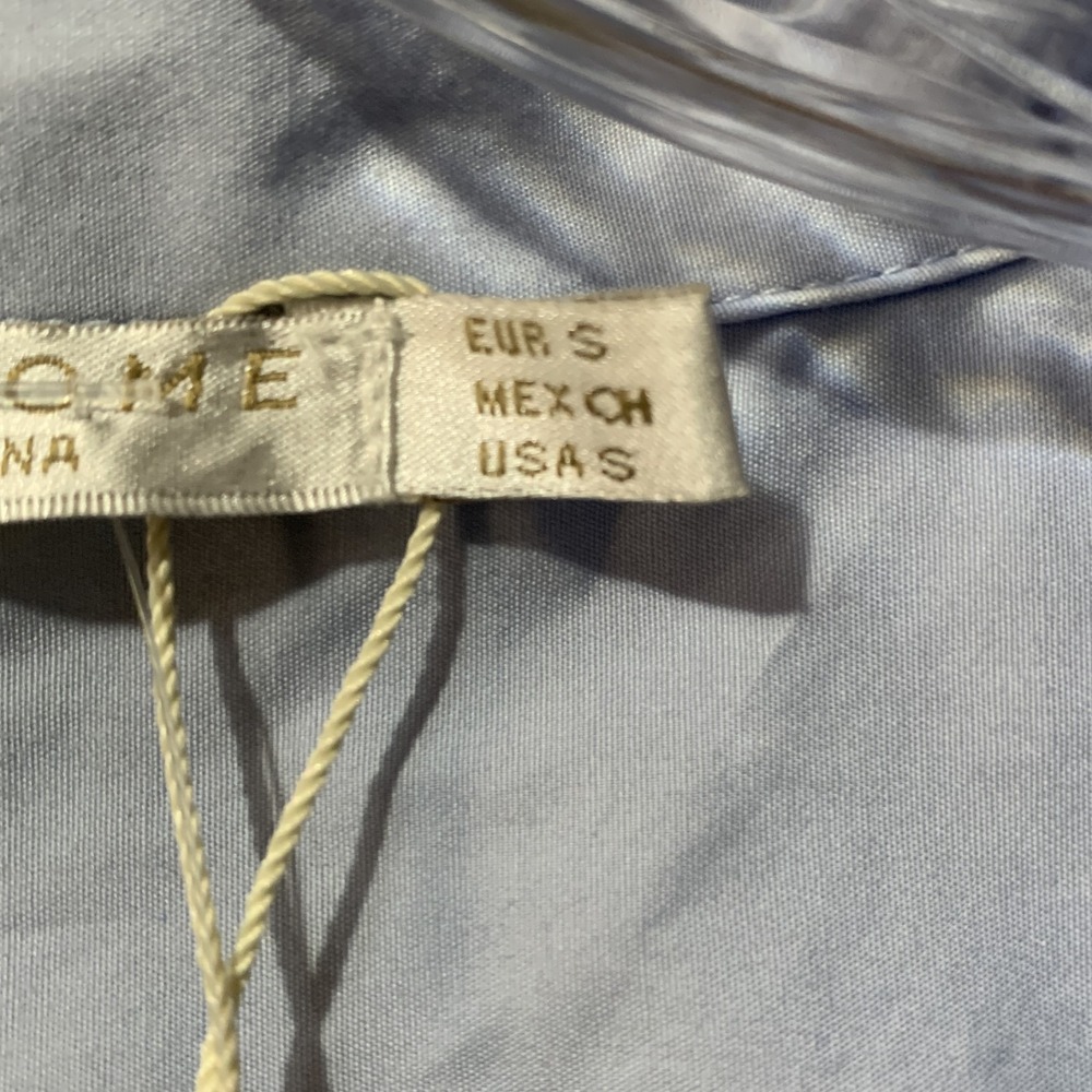 Zara Home Women's Light Blue Collared Button Front Pajama Sleepwear Shirt Top S - Picture 10 of 15